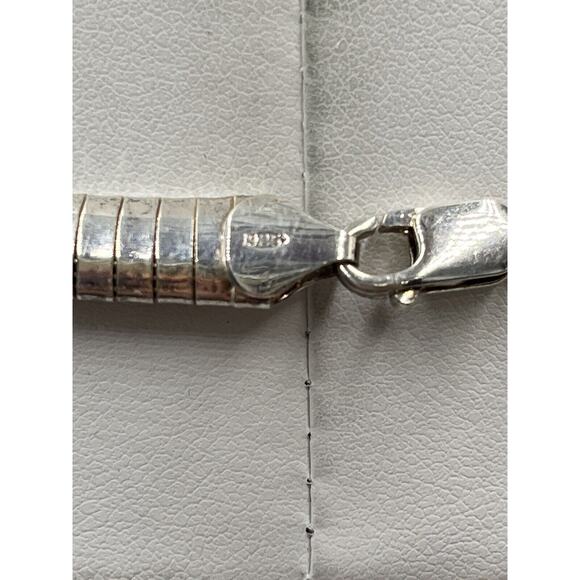 Sterling Silver Italy Omega 925 Chain Necklace 7mm 17”‎ 37. 43 Grams - Picture 7 of 11
